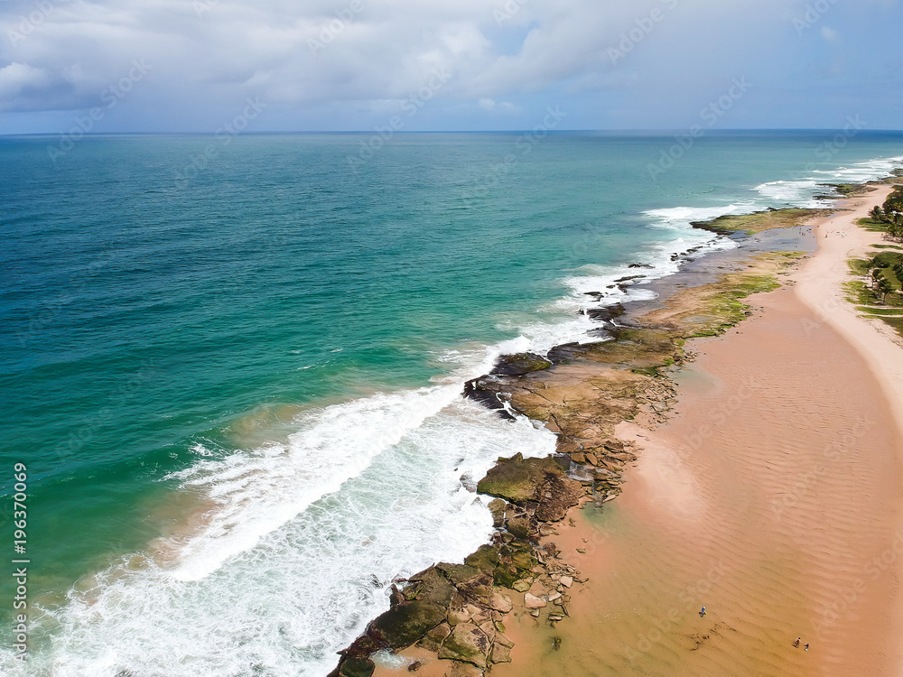 Drone view of Praia de Interlagos, Bahia, Brazil Drone view of Praia de Interlagos, Bahia, Brazil
