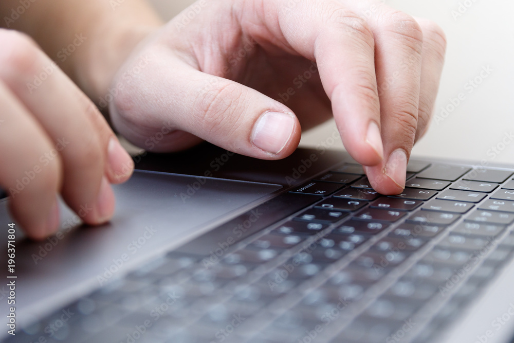 man office worker is typing keyboard, business technology and education concept man office worker is typing keyboard, business technology and education concept