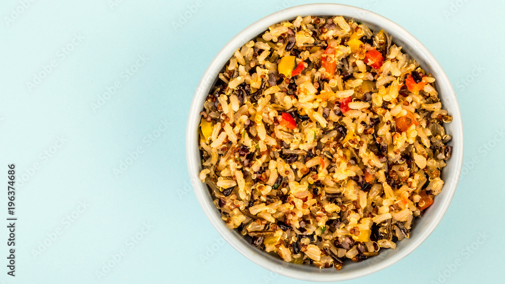 Healthy Vegetarian Or Vegan Meal Of Rice And Quinoa Healthy Vegetarian Or Vegan Meal Of Rice And Quinoa