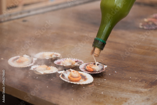 Canvastavla Queen scallops on the grill
