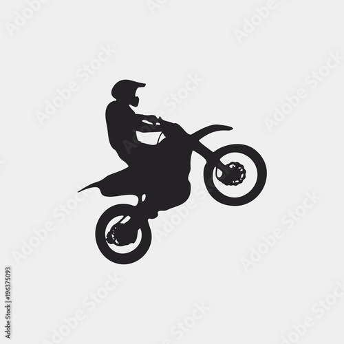 Motocross driver silhouette