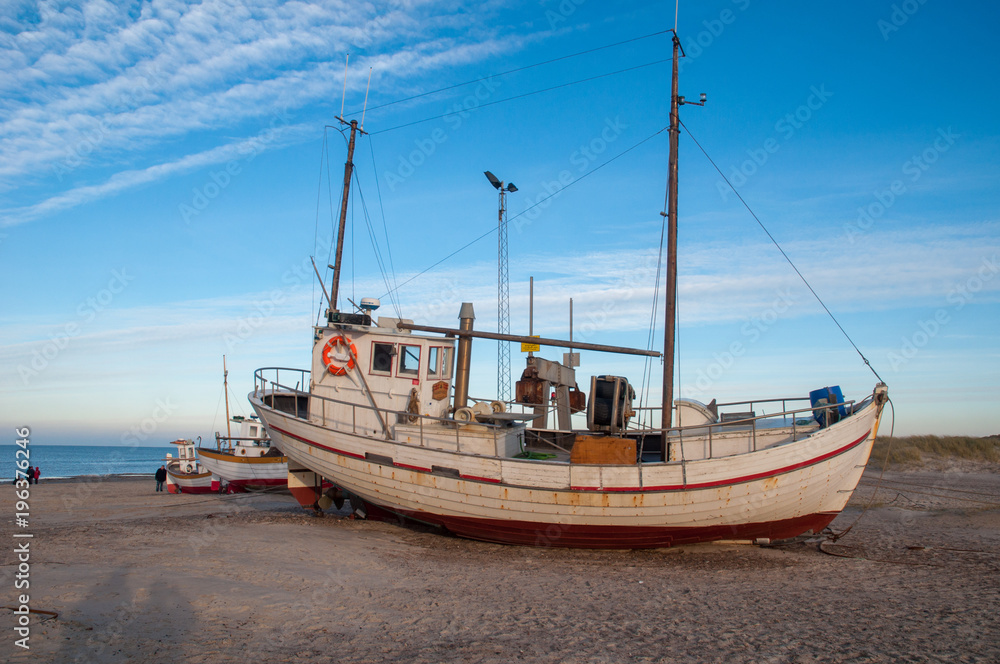 Fischkutter am Sletter Strand in Dänemark