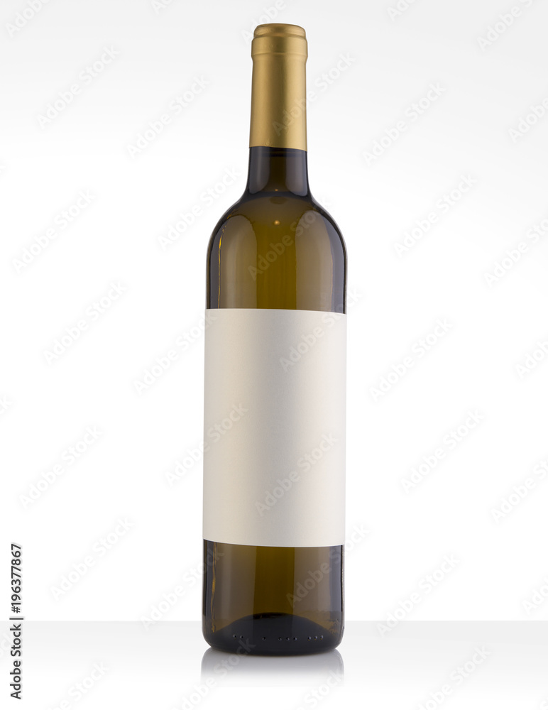 Isolated White Wine Bottle in a White Background Isolated White Wine Bottle in a White Background