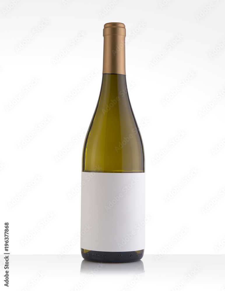 Isolated White Wine Bottle in a White Background Isolated White Wine Bottle in a White Background