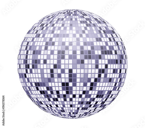 Very bright, blue mirror disco ball, vector illustration for your design
