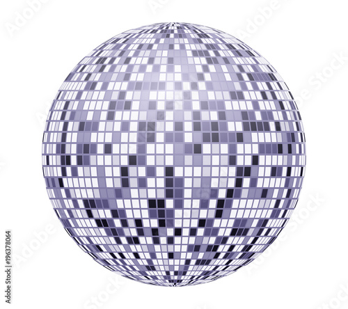Very bright, blue mirror disco ball, vector illustration for your design