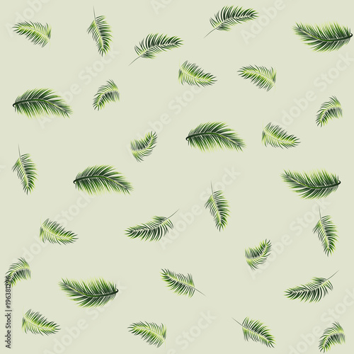 tropical palm leaves seamless pattern background. vector illustration. eps 10