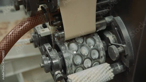 machine for molding ravioli. close up