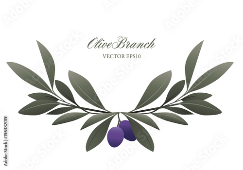 Olive branch wreath isolated. Vector Illustration