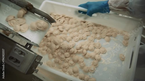 machine for molding ravioli. close up