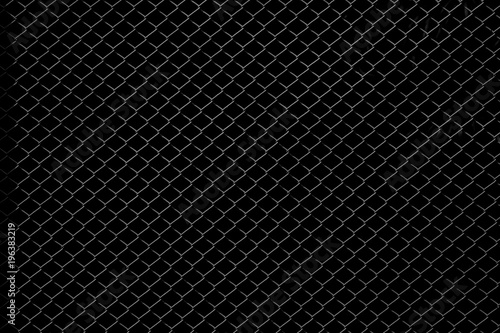 metal net isolated on black background