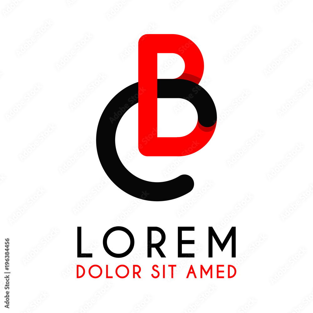 initial Letter CB with red Black and has rounded corners initial Letter CB with red Black and has rounded corners