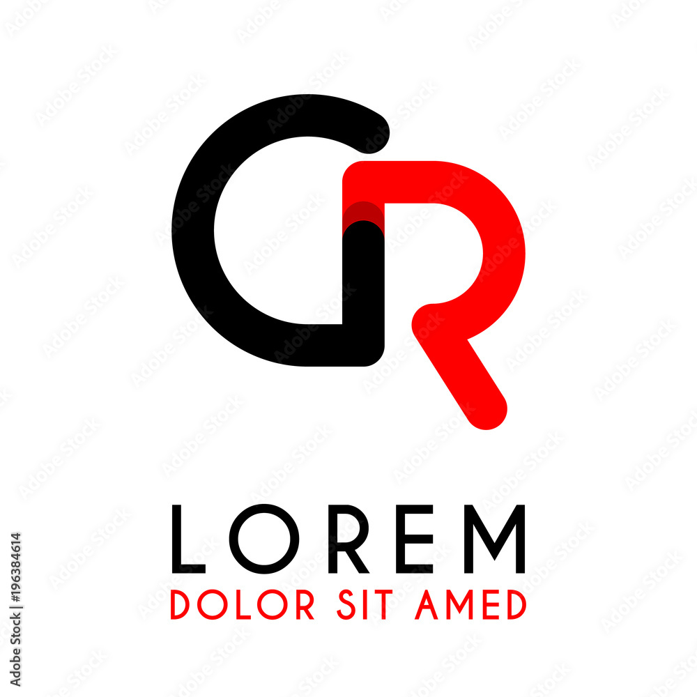 initial Letter CR with red Black and has rounded corners initial Letter CR with red Black and has rounded corners