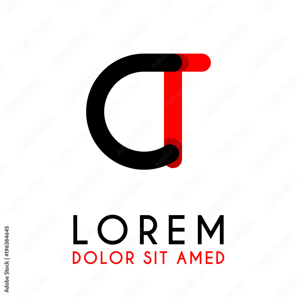 initial Letter CT with red Black and has rounded corners initial Letter CT with red Black and has rounded corners