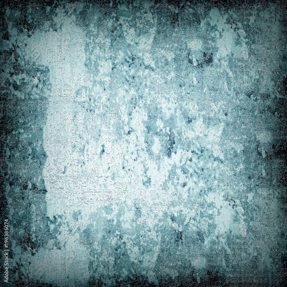 Fototapeta premium Dark turquoise grunge background. The texture of the old surface. Abstract pattern of cracks, scuffs, dust