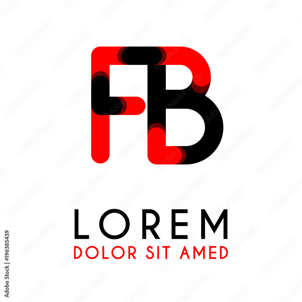 initial Letter FB with red Black and has rounded corners initial Letter FB with red Black and has rounded corners