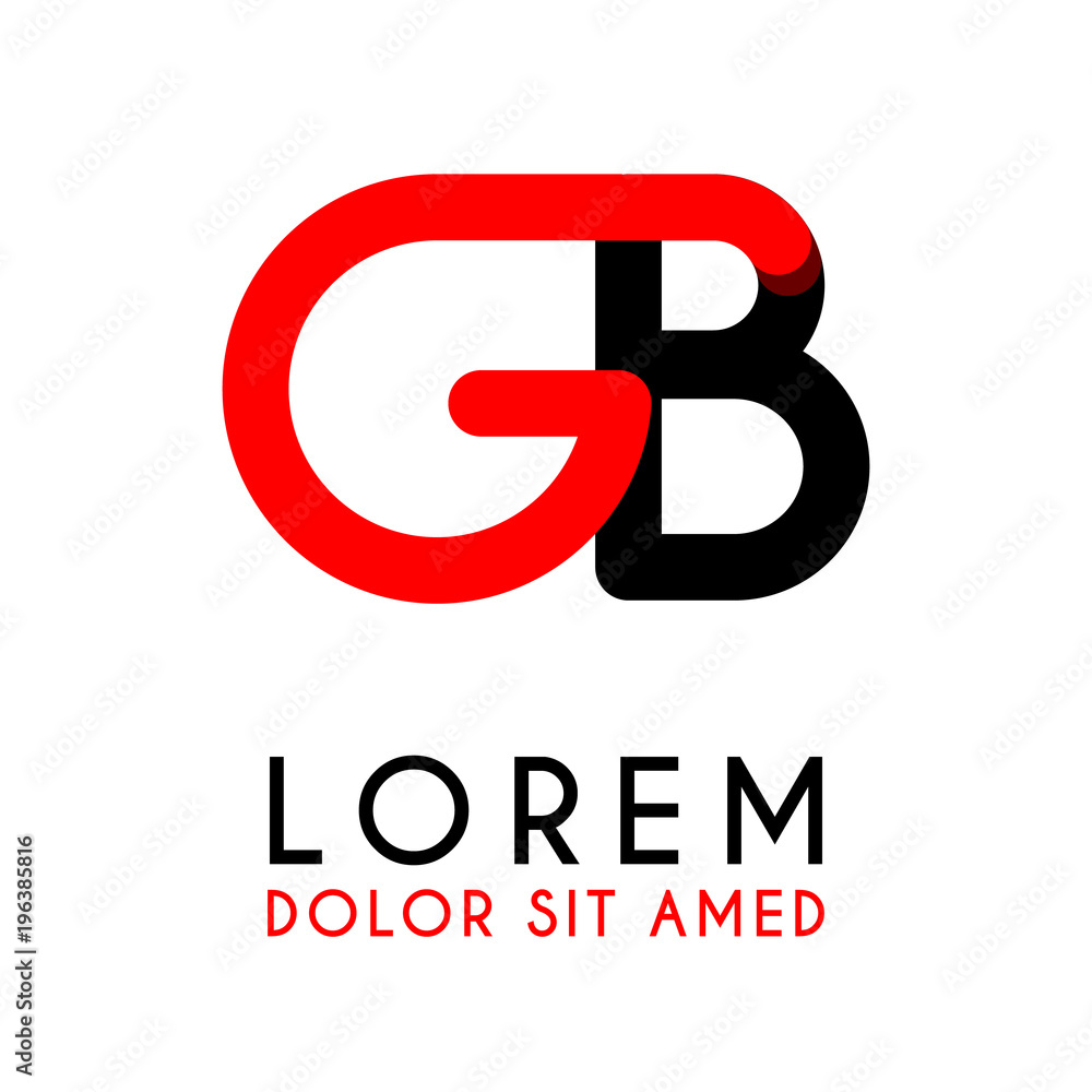 initial Letter GB with red Black and has rounded corners initial Letter GB with red Black and has rounded corners