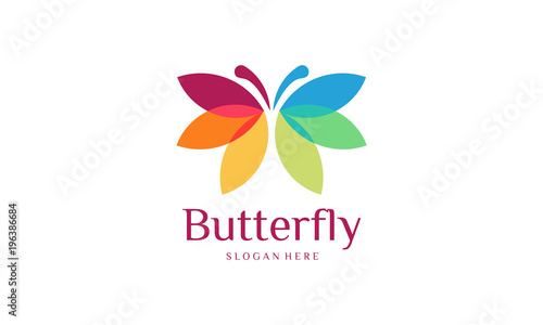 Colorful Butterfly Logo designs template, , Butterfly logo designs template vector