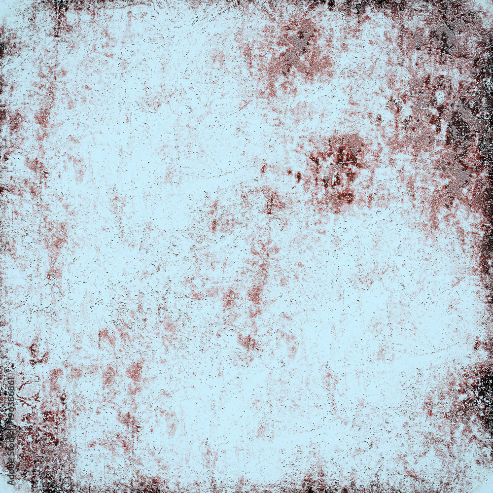 Fototapeta premium Vintage blue grunge background. The texture of the old surface. Abstract pattern of cracks, scuffs, dust