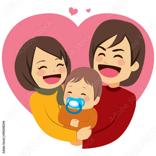 Cute lovely happy young fam...