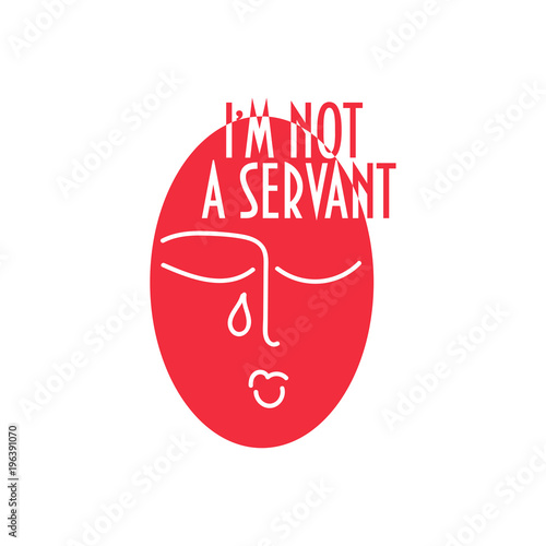 Women rights and female discrimination vector illustration. Empowerment support feminist poster or icon. Women rights equality and girl power banner. Great as female harassment illustration