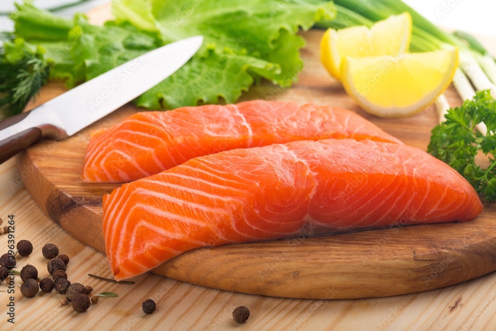 Raw salmon fillet Raw salmon fillet