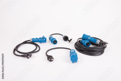 Foto CEE plug and adapter for caravan and motorhome