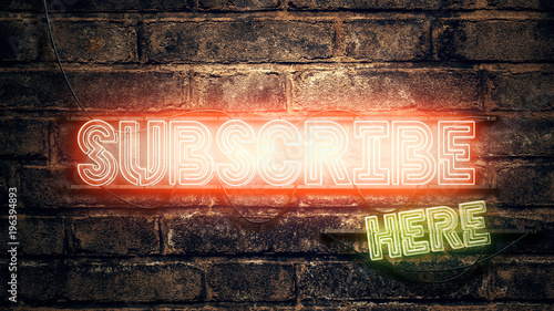 Subscribe here neon sign