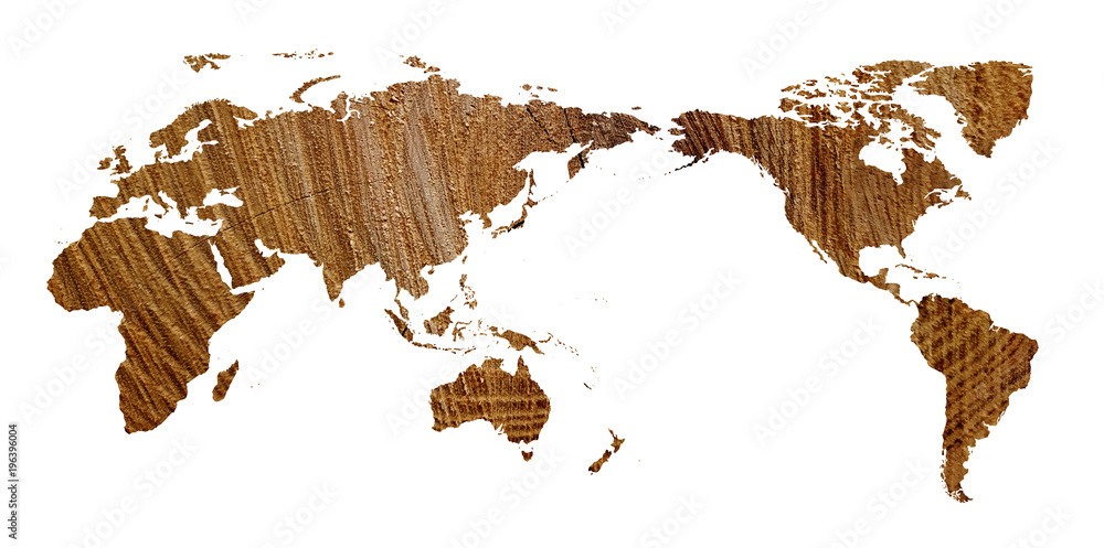 drewno, Mapa świata  - obrazy, fototapety, plakaty 
