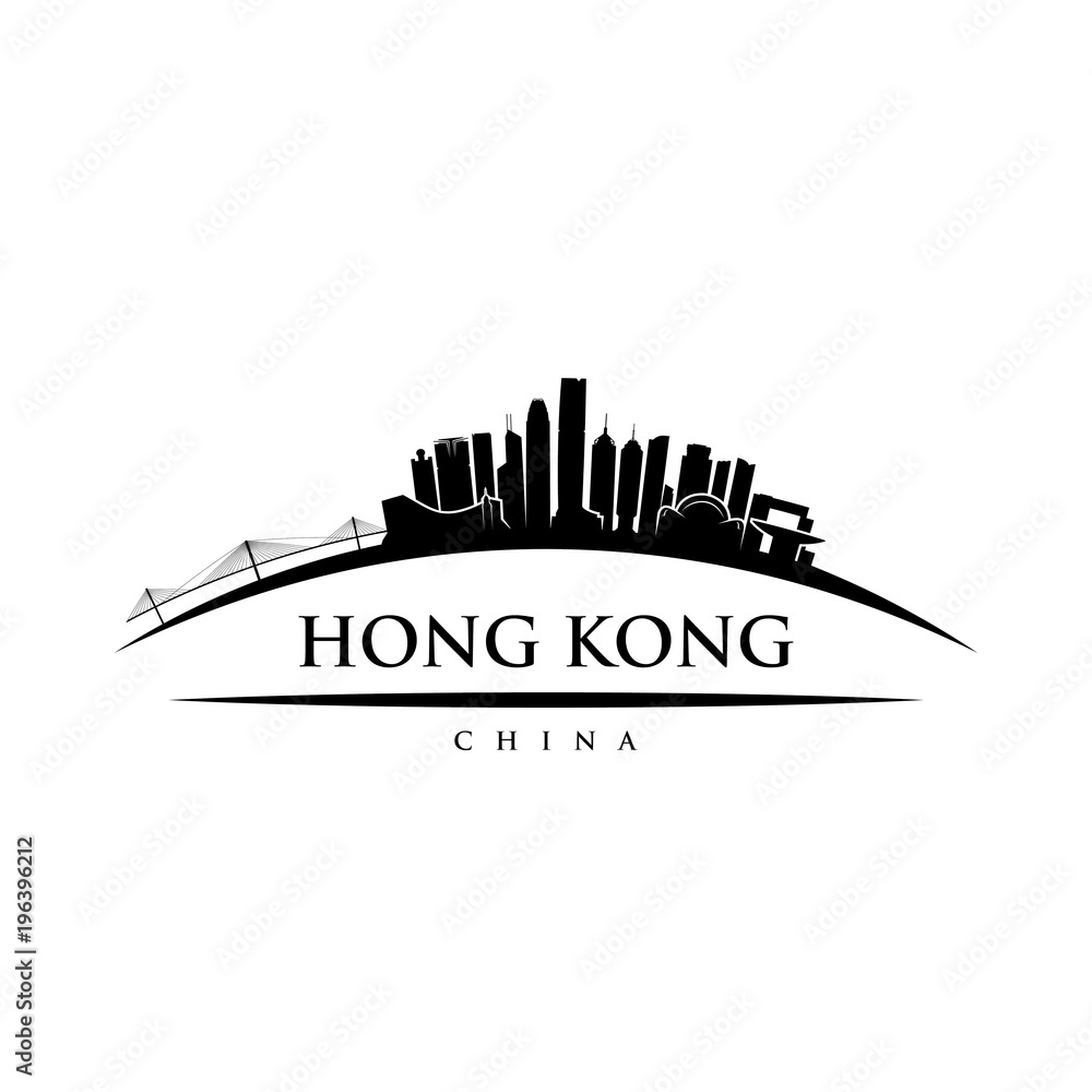 Naklejka premium Hong Kong skyline