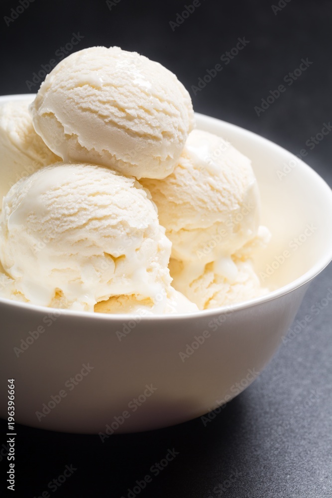 Vanilla Ice Cream Scoops in a Bowl Vanilla Ice Cream Scoops in a Bowl