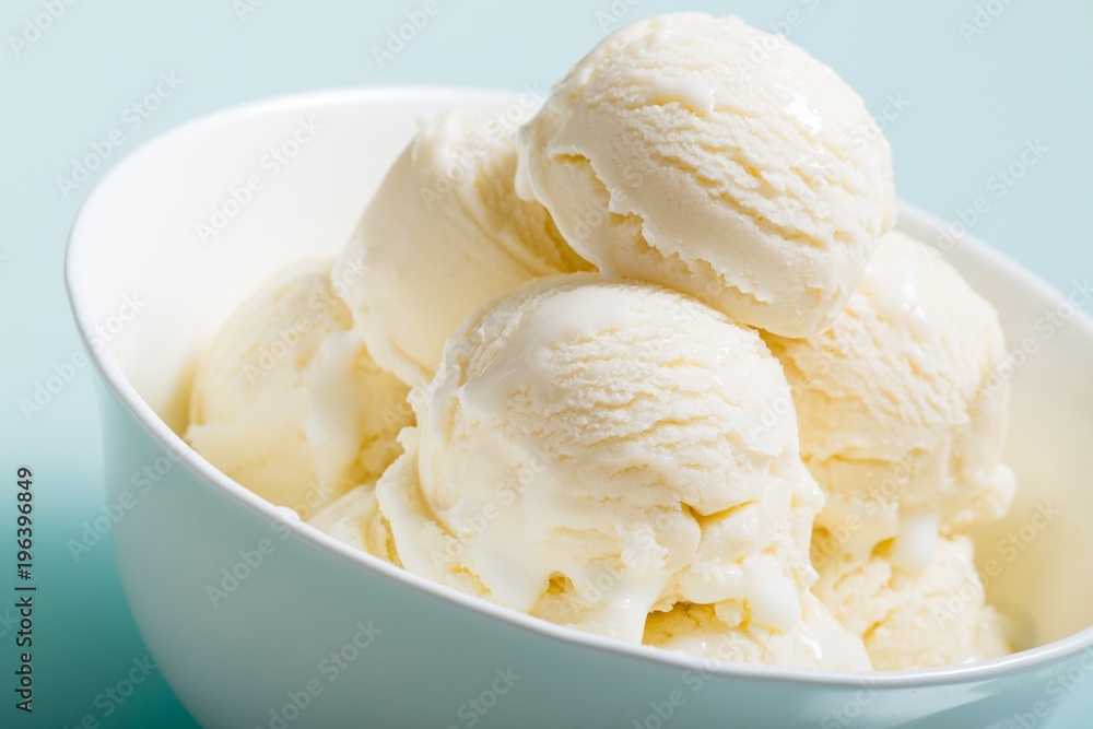 Vanilla Ice Cream Scoops in a Bowl Vanilla Ice Cream Scoops in a Bowl