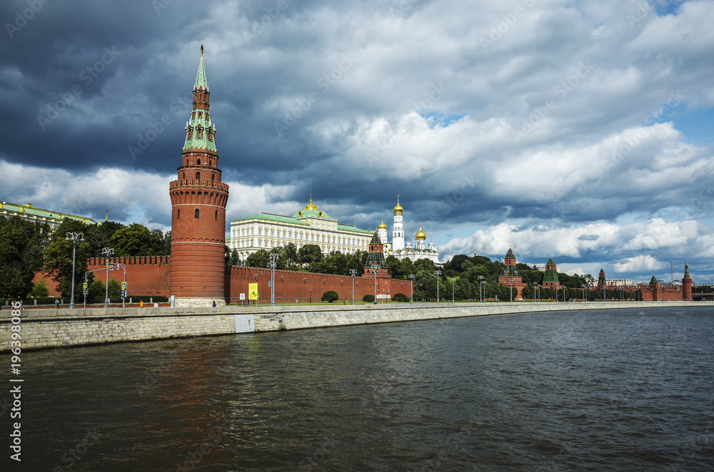 Kremlin Embankment and Moscow River, Moscow, Russia