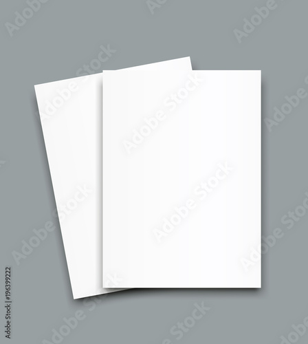 Poster blank bi fold brochure mockup cover template