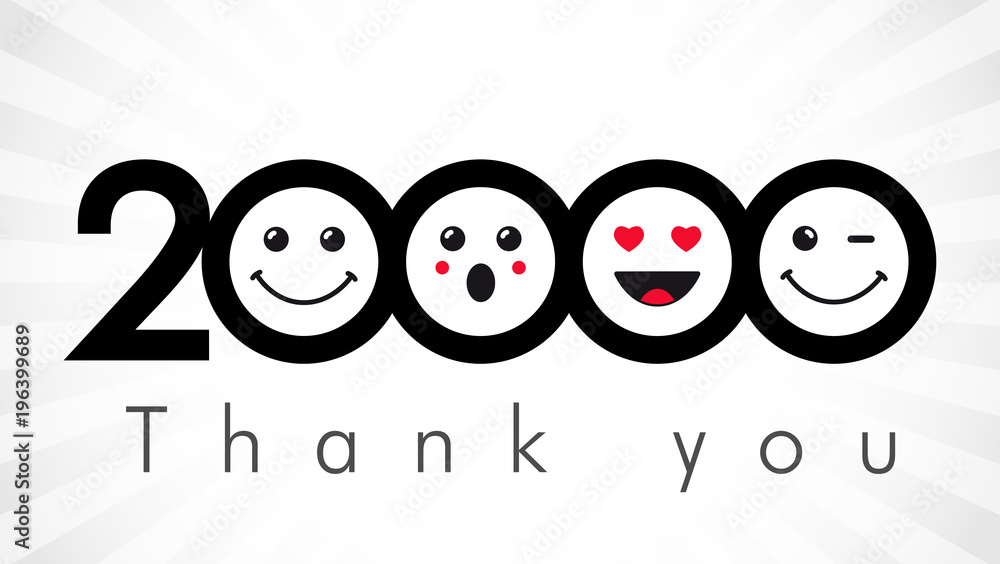 Φωτογραφία Thank you 20000 followers numbers