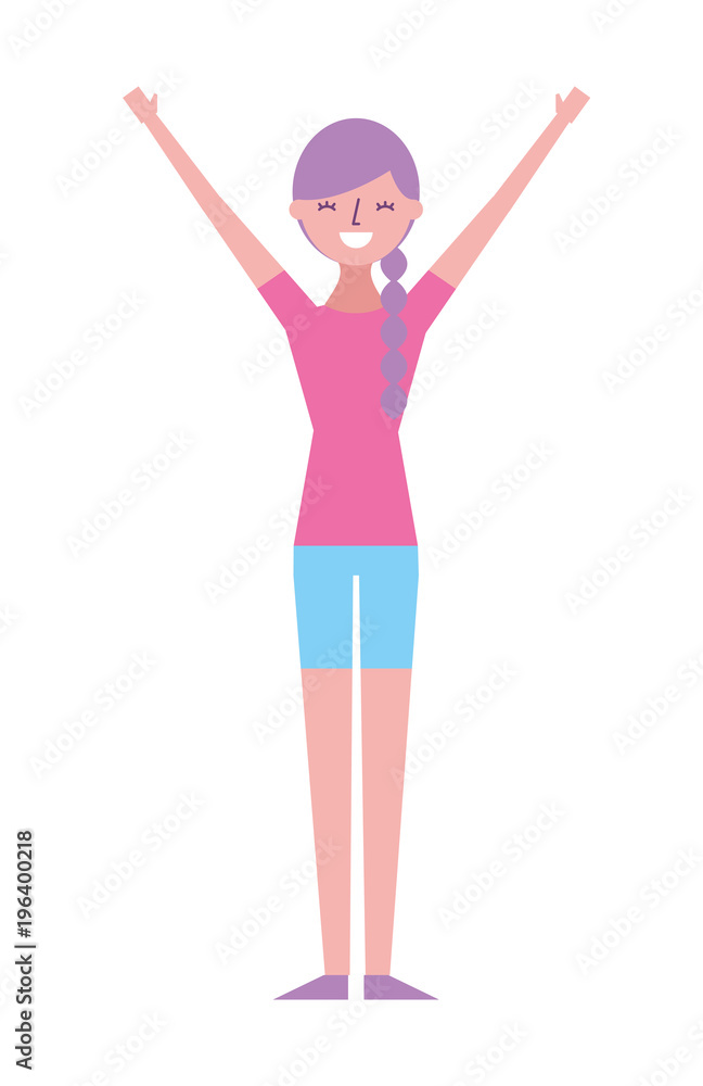young woman people character gesturing with arms vector illustration young woman people character gesturing with arms vector illustration