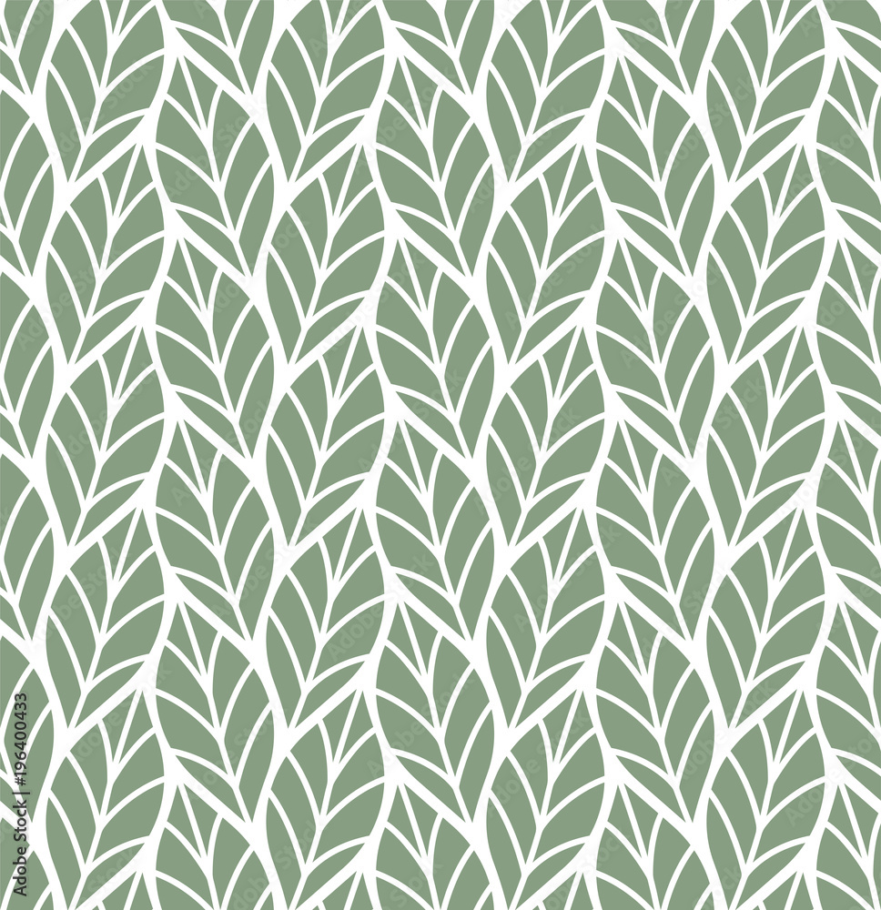 Vector Geometric Leaf Seamless Pattern. Abstract leaves texture.
