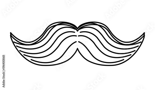 mustache icon over white background, vector illustration