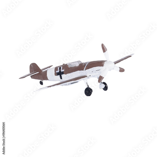 Germany brown plastic plane isolated on the white background
