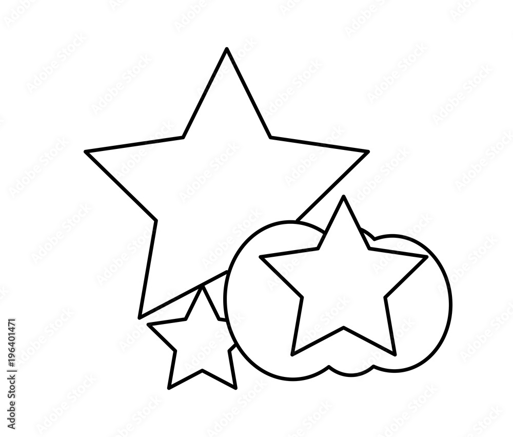 stars and cloud icon over white background, vector illustration stars and cloud icon over white background, vector illustration