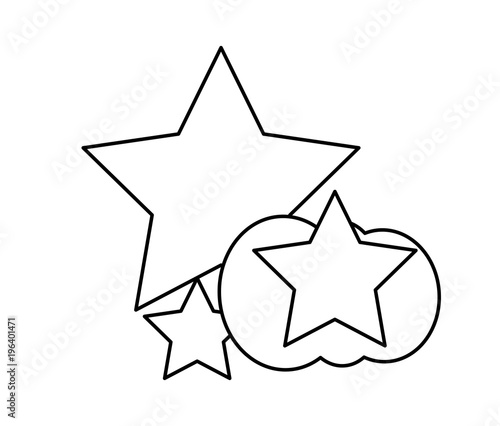 stars and cloud icon over white background  vector illustration