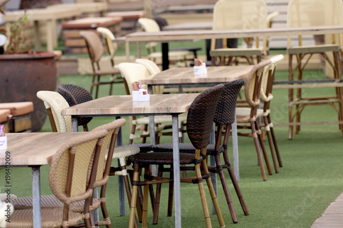 chairs and tables in a cafe  restaurant