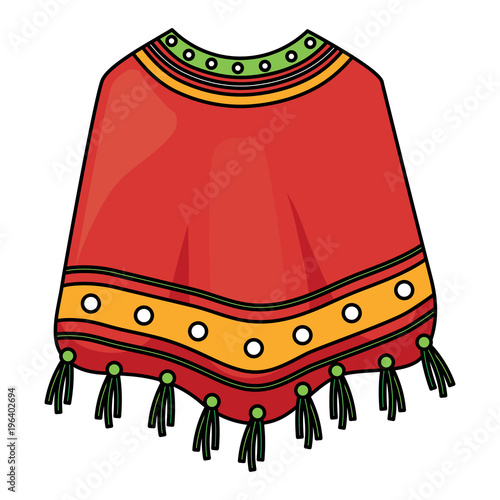 mexican poncho icon over white background, colorful design. vector illustration