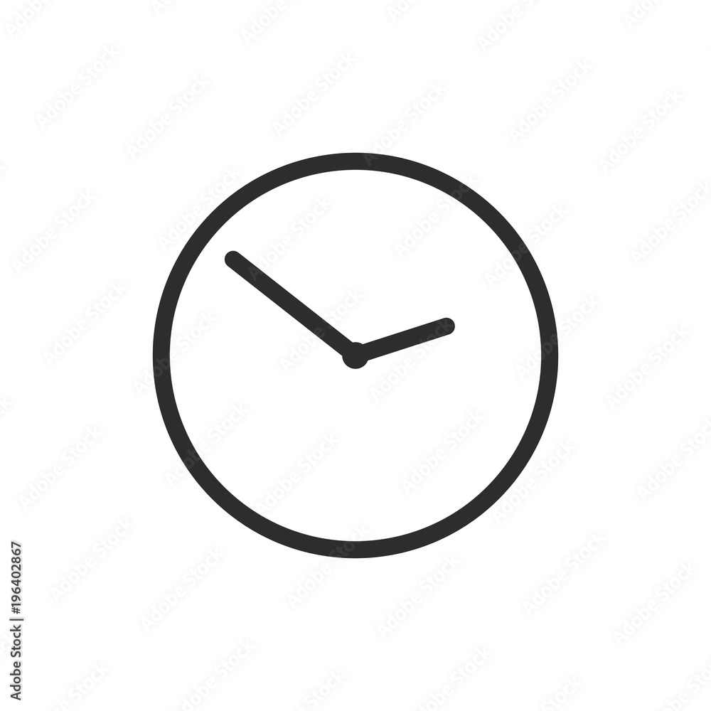 clock icon isolated on white background. Vector illustration clock icon isolated on white background. Vector illustration