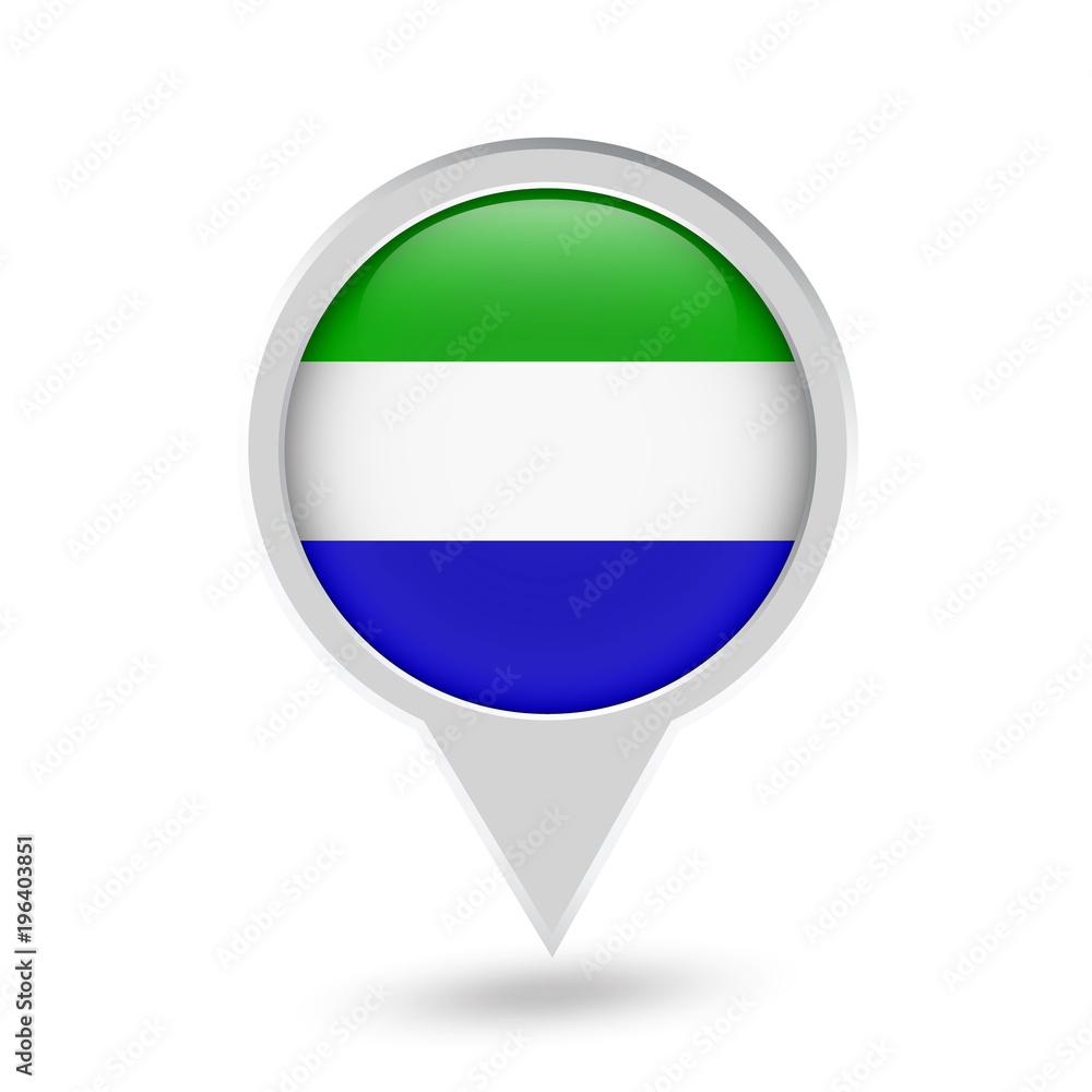 Sierra Leone Flag Round Pin Icon Sierra Leone Flag Round Pin Icon