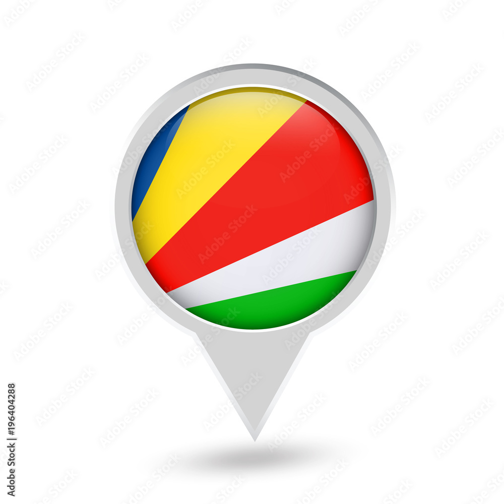 Seychelles Flag Round Pin Icon Seychelles Flag Round Pin Icon
