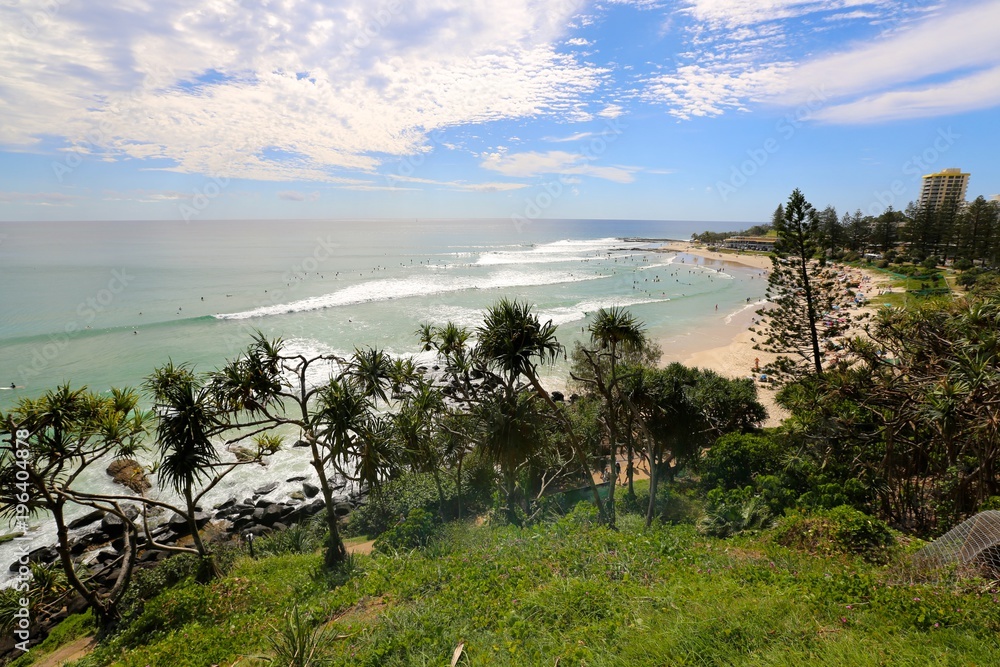 A sunny day at the beach at Snapper Rocks on the Gold Coast of Queensland in Australia. A sunny day at the beach at Snapper Rocks on the Gold Coast of Queensland in Australia.