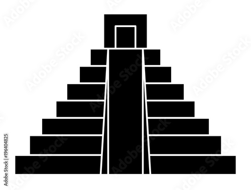 mexican pyramid icon over white background, vector illustration