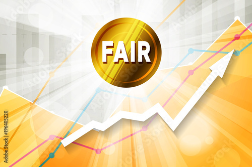 Fotografia fair cryptocurrency in the bright rays on background with statis