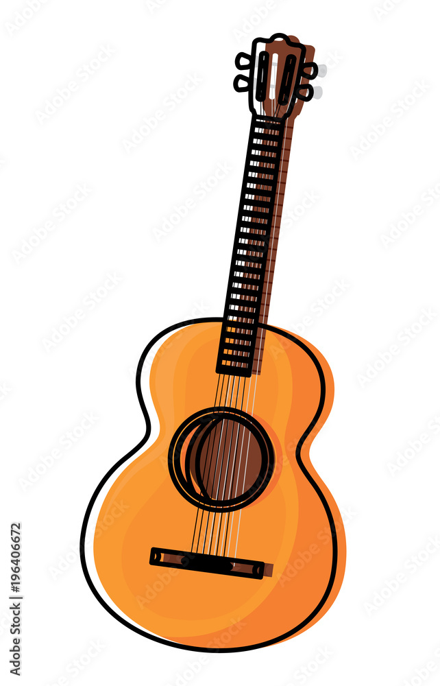Obraz premium acoustic guitar icon over white background, colorful design. vector illustration